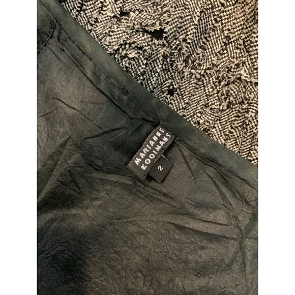 Marianne Kooimans Black & White 100% Silk Textured Straight Pencil Skirt, Size 2 - Picture 7 of 7